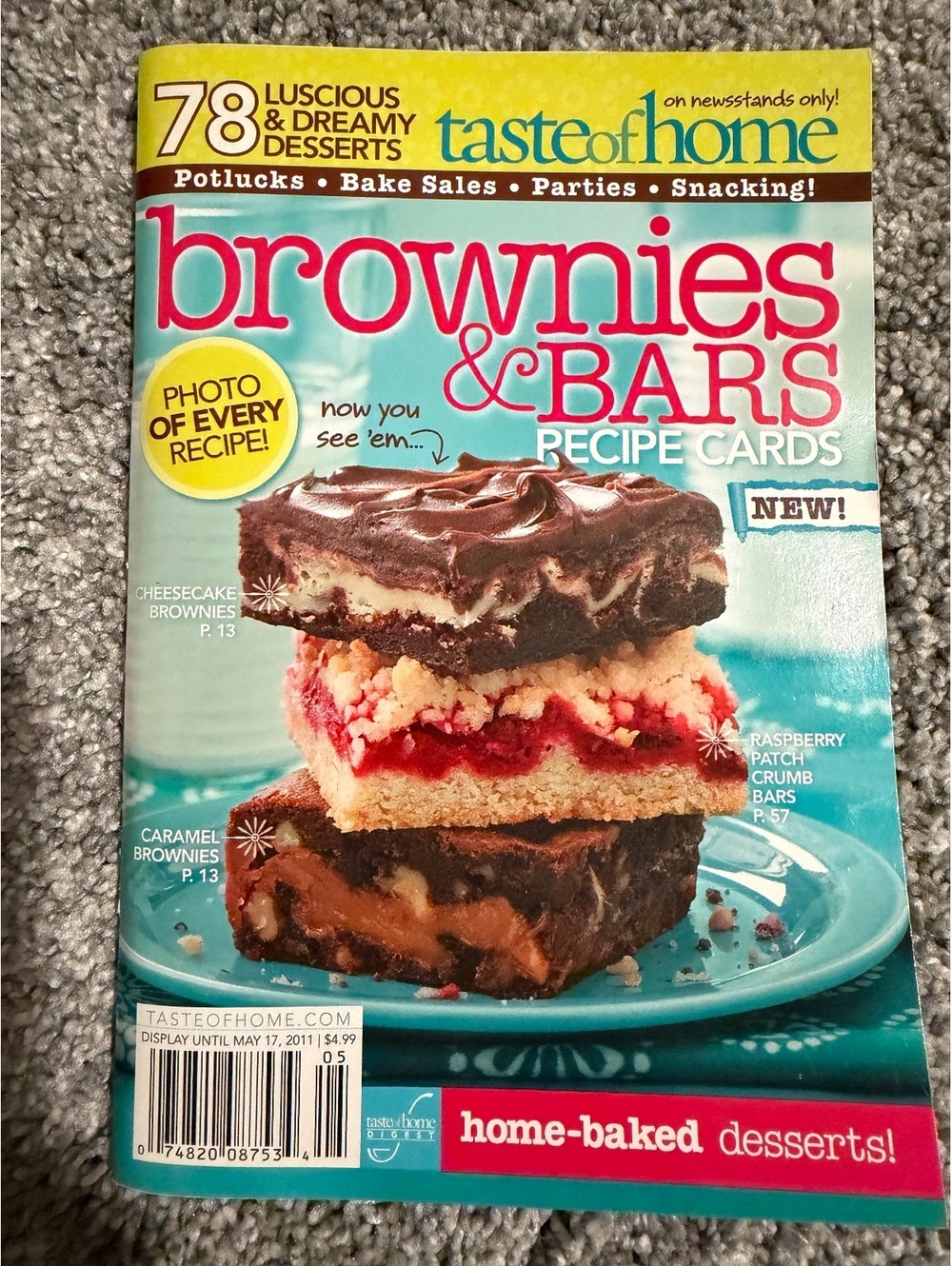 Taste of Home Brownies & Bars Recipe Cards Magazine - Home-Baked Desserts 2011